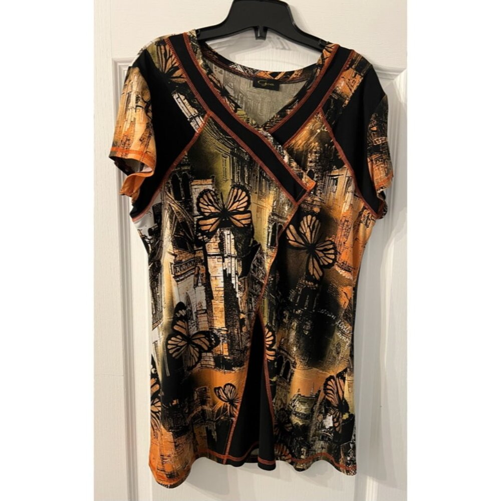 Patterned Tunic Top Ladies M - Picture 4 of 5